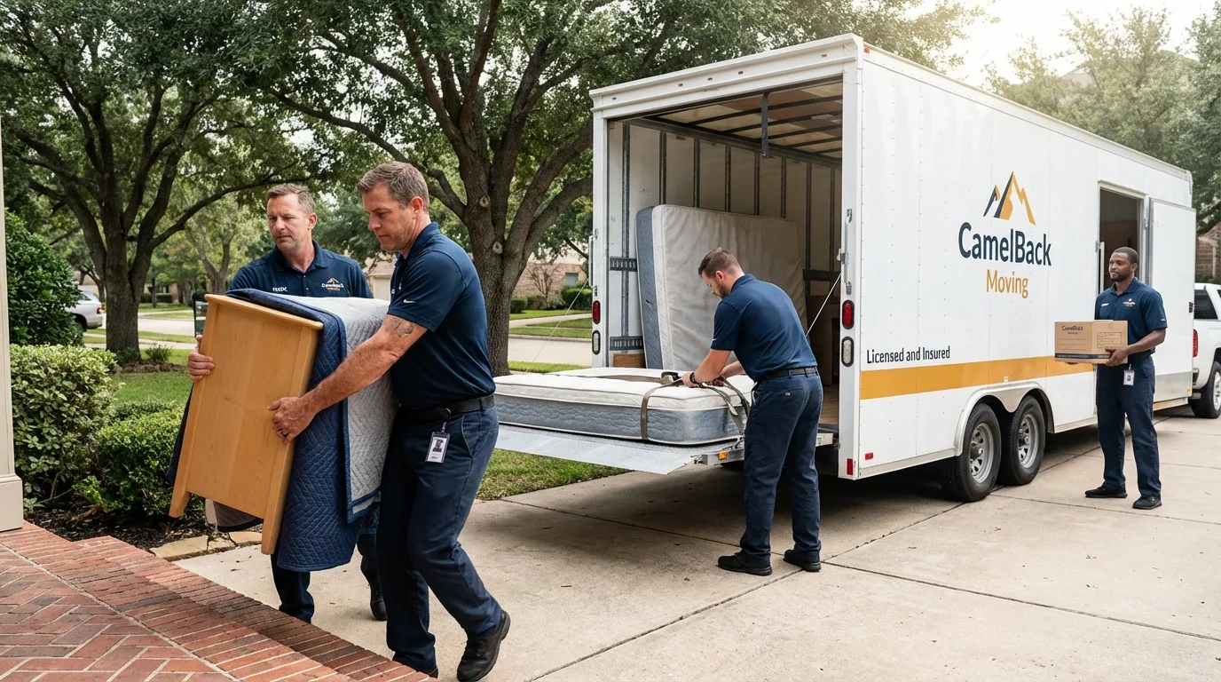 Crew loading residential truck for cross-state move from Batesville, MS